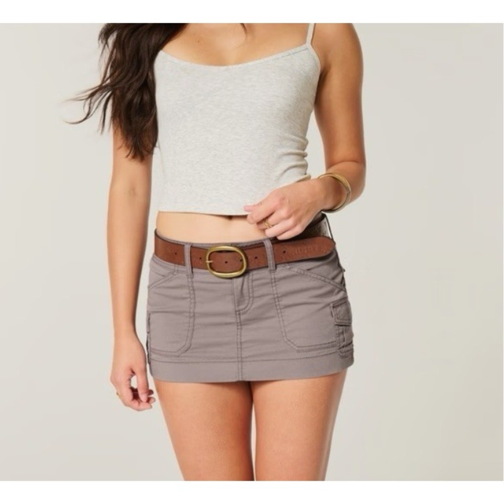 Hollister Cargo Mini Skort Mauve Purple Low Rise Y2K Pockets Sz 0/25W 343260072